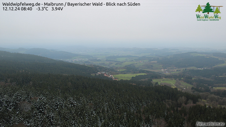 Blick zum WaldWipfelWeg und in den Gäuboden>