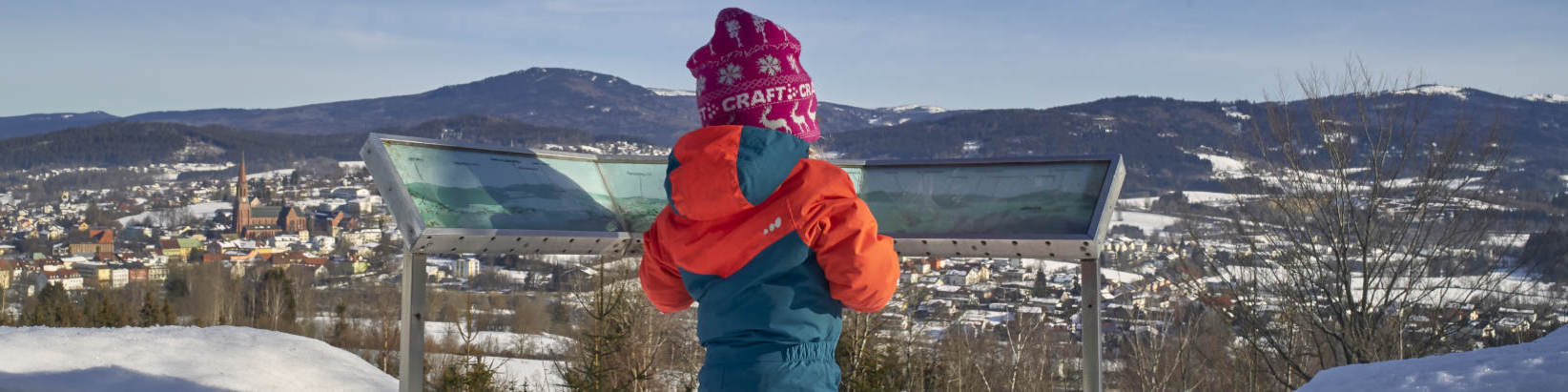 Winterpanorama am Einsiedeleifelsen in Zwiesel.